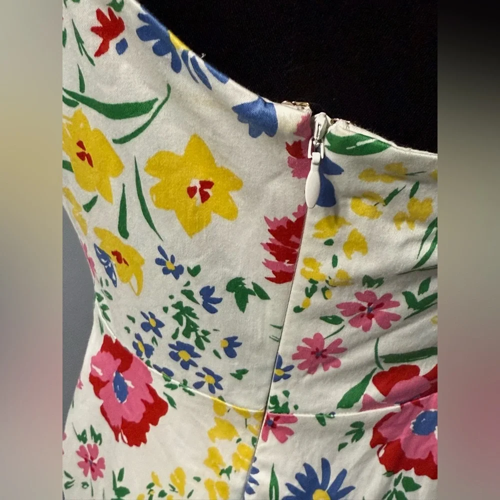 Kate Spade‎ Garden Bouquet Fit-and-flare Dress White / Multicolor Women’s Size 6 - Picture 9 of 14